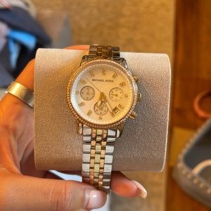 Michael Kors Ritz Tri Tone Chronograph Watch